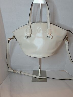 Patricia Nash Cream Leather Crossbody Satchel